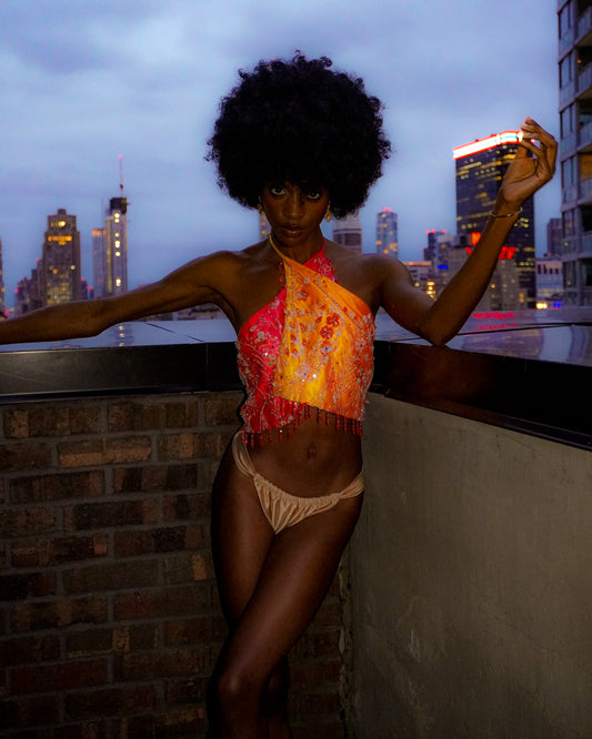 Ibiza Sunset Multiway Beaded Scarf Top