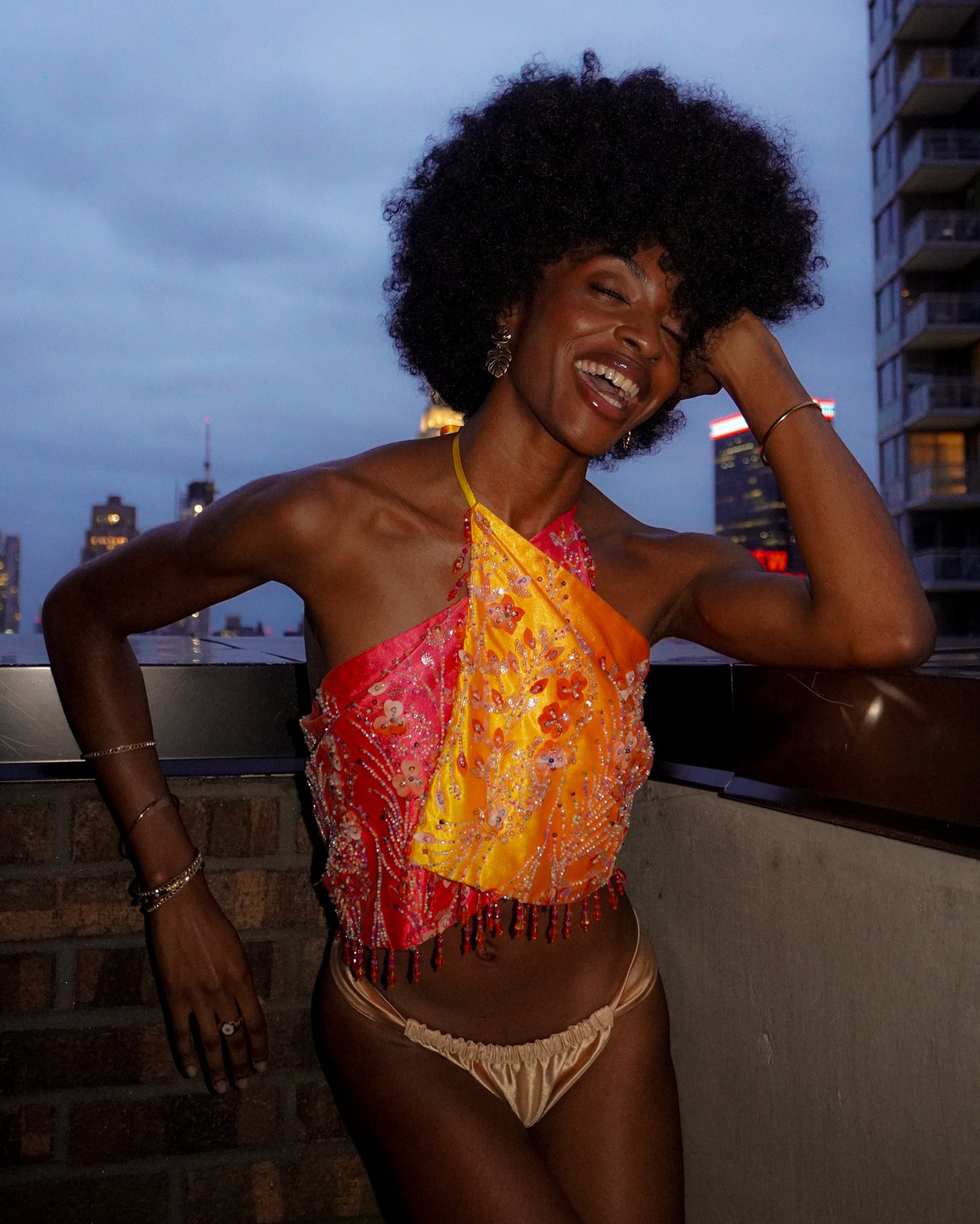 Ibiza Sunset Multiway Beaded Scarf Top
