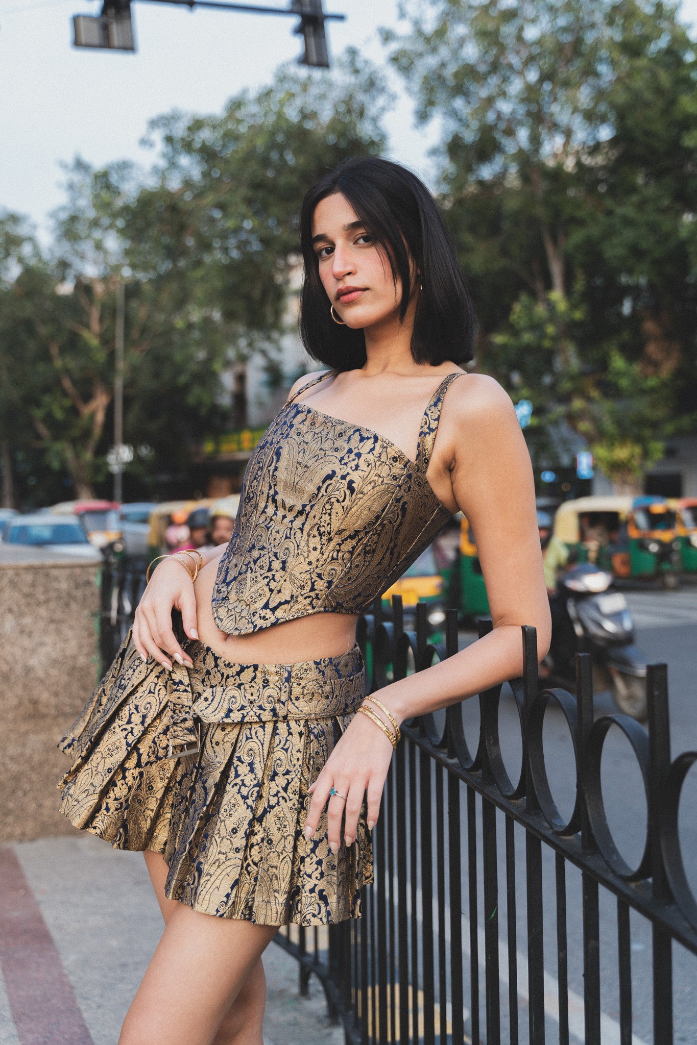 Svarini Pleated Mini Skirt