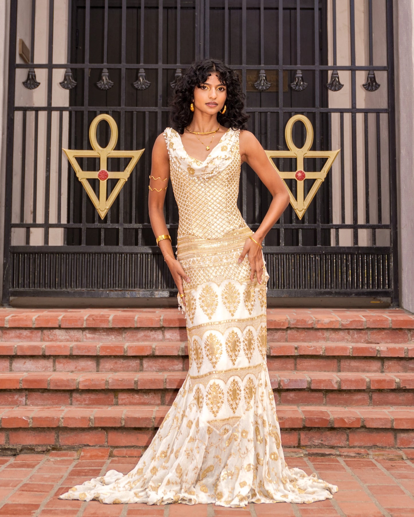 Devi Gold Maxi Dress