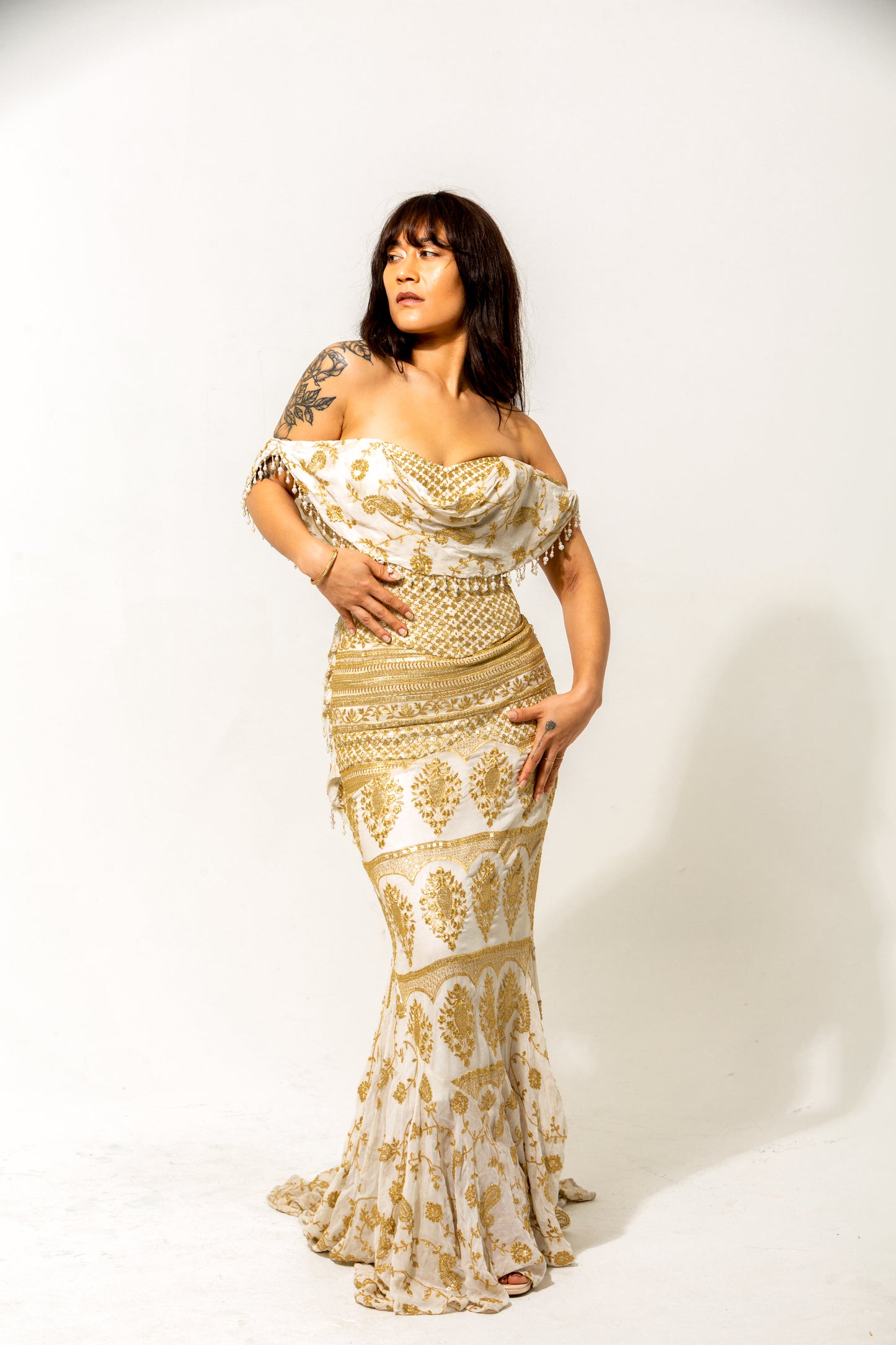 Devi Gold Maxi Dress